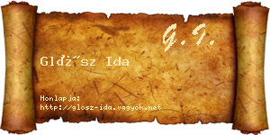 Glósz Ida névjegykártya